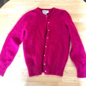 Lambswool and Angora Cardigan Sweater
